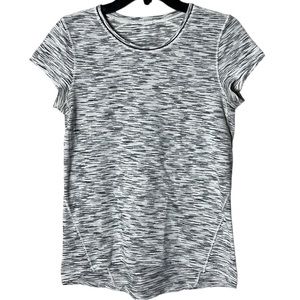 Lululemon Another Mile Short Sleeve Tiger Space Dye Hail White EUC sz8